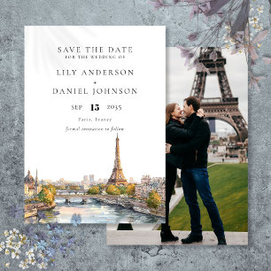 Save The Date Mariage photo de destination Paris France