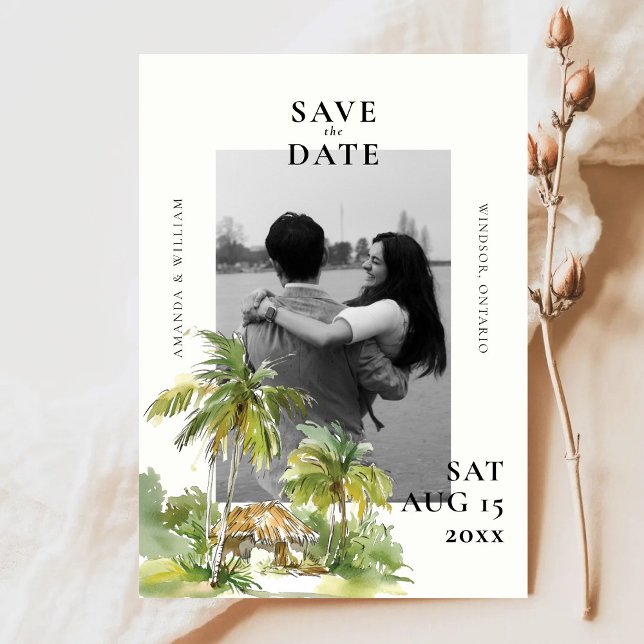 Save The Date Mariage photo de destination tropicale (Créateur téléchargé)