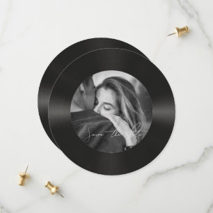 Save The Date Mariage photo de disque vinyle rétro
