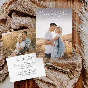 Save The Date Mariage photo de script moderne
