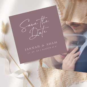 Save The Date Mariage photo de script violet minimal