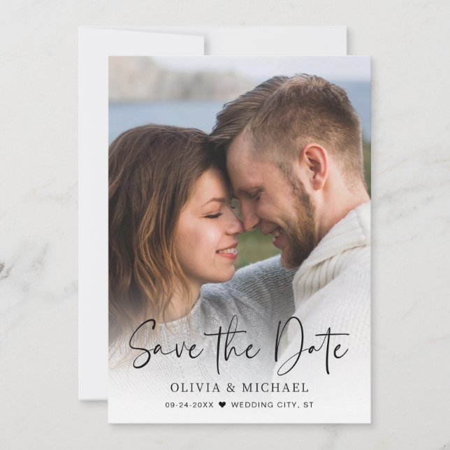 Save The Date Mariage photo de superposition de script moderne (Devant)