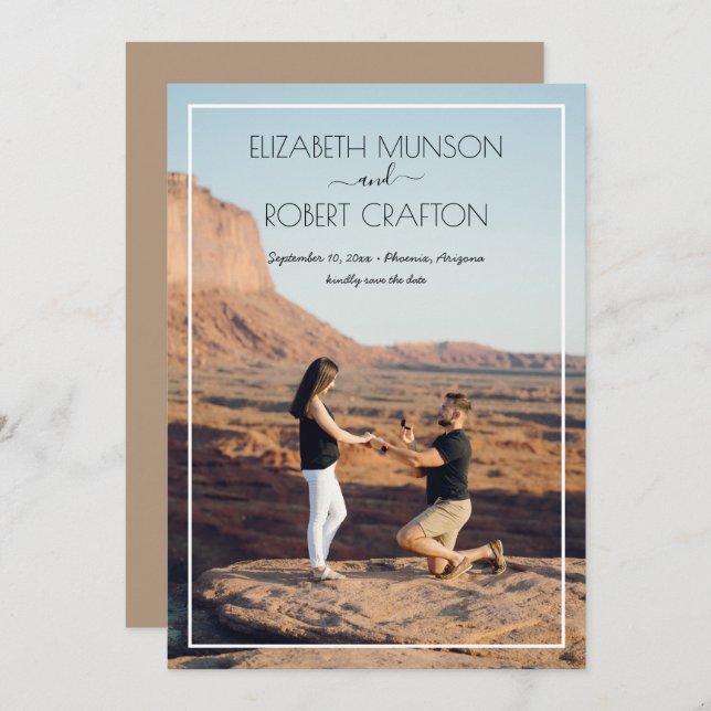 Save The Date Mariage photo décontracté Enregistrer la date (Devant / Derrière)