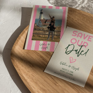 Save The Date Mariage photo d'été Whimsical manuscrit amusant