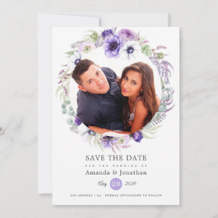 Save The Date Mariage photo Dusty Violet Pastel