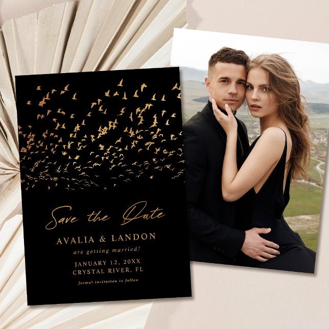 Save The Date Mariage photo Elegant Birds of a Feather (Créateur téléchargé)