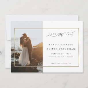 Save The Date Mariage photo élégant Gold Frame