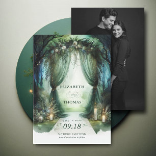 Save The Date Mariage photo Enchanted Forest Dreamy Moody Canopy