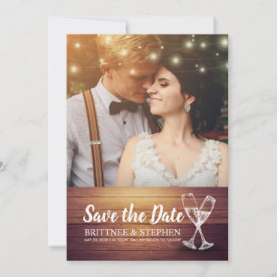 Save The Date Mariage Photo Enregistrer La Date Champagne Lunett
