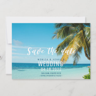 Save The Date Mariage photo Fiançailles de plage Tropical