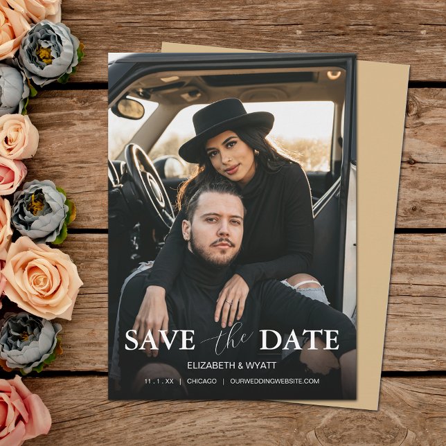 Save The Date Mariage photo Gold moderne (Créateur téléchargé)