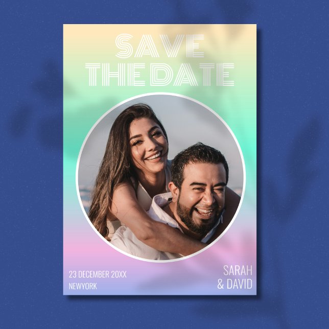 Save The Date Mariage photo Holographique moderne (Créateur téléchargé)