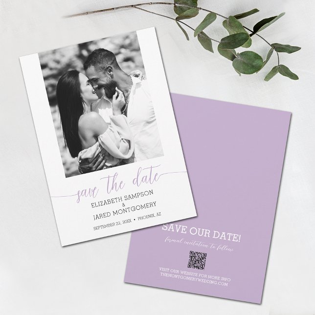 Save The Date Mariage photo Lavender (Créateur téléchargé)