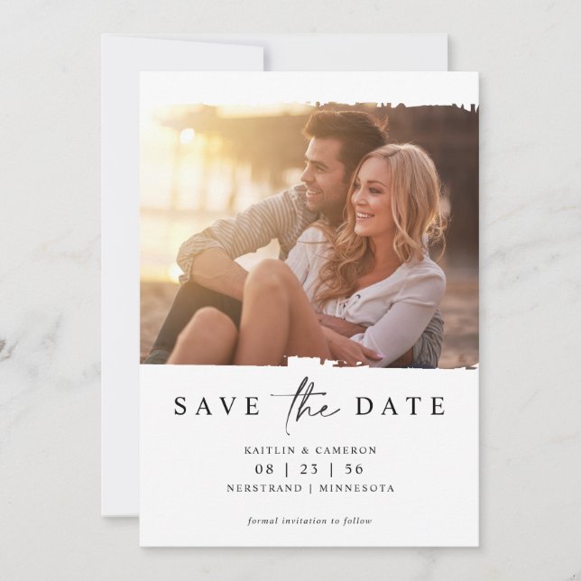 Save The Date Mariage photo minimal moderne Enregistrer la date (Devant)