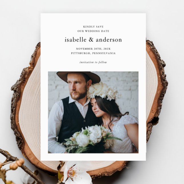 Save The Date Mariage photo minimal simple à deux (Créateur téléchargé)