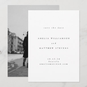 Save The Date Mariage photo minimaliste de typographie tradition