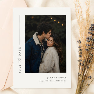 Save The Date Mariage photo minimaliste élégant