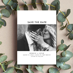 Save The Date Mariage photo minimaliste Enregistrer la date