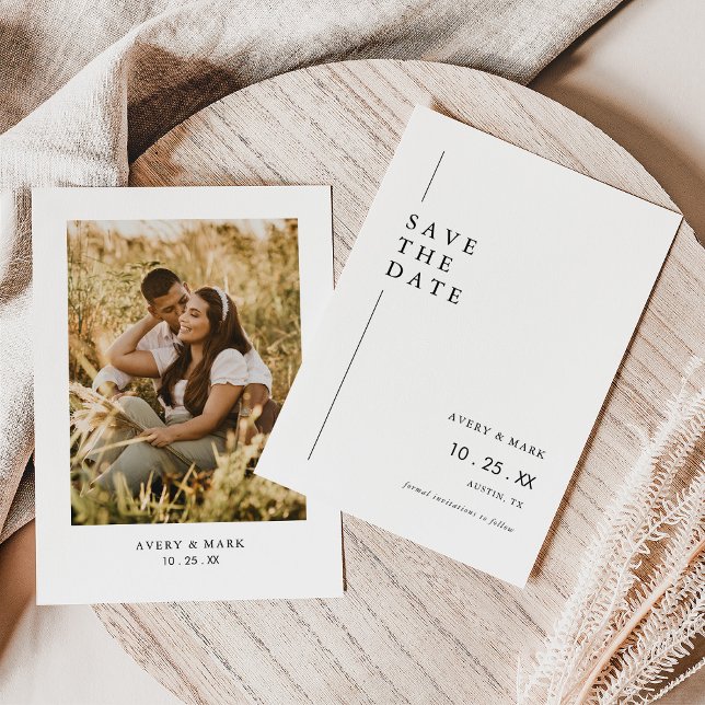 Save The Date Mariage photo minimaliste moderne (Créateur téléchargé)
