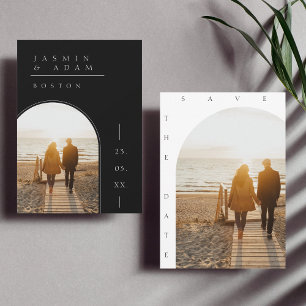Save The Date Mariage photo minimaliste noir et blanc