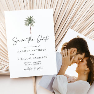 Save The Date Mariage photo minimaliste Palm Tree