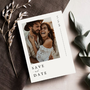 Save The Date Mariage Photo Minimaliste Rustique Moderne