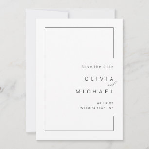 Save The Date Mariage photo moderne chic minimaliste enregistrer