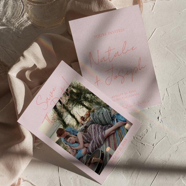 Save The Date Mariage photo moderne coloré Whimsical Pastel (Créateur téléchargé)