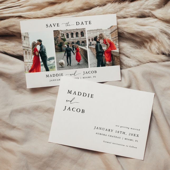 Save The Date Mariage photo moderne Elegant Script 3 (Créateur téléchargé)