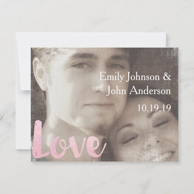 Save The Date Mariage photo moderne Enregistrer la date (Dos)