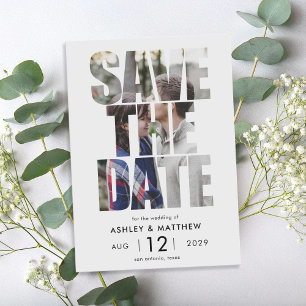 Save The Date Mariage photo moderne Gras Typographie