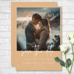 Save The Date Mariage photo moderne minimaliste Dusty Peach