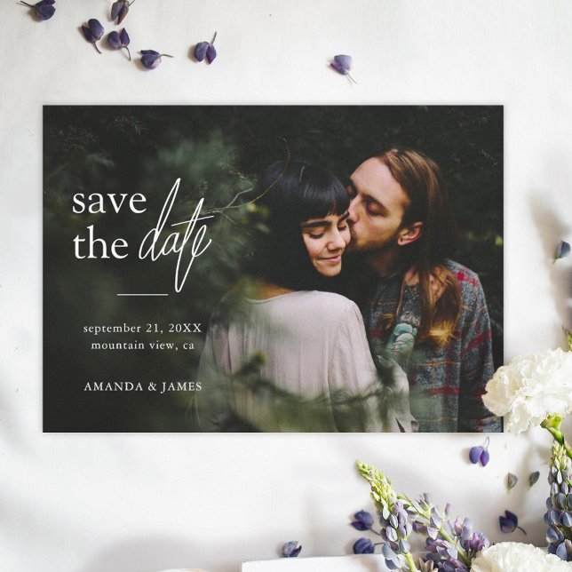Save The Date Mariage photo moderne simple (Créateur téléchargé)