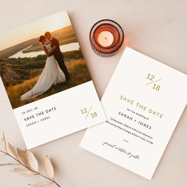 Save The Date Mariage photo moderne simple élégant (Créateur téléchargé)