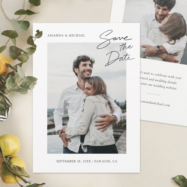 Save The Date Mariage photo moderne simple et chic (Créateur téléchargé)