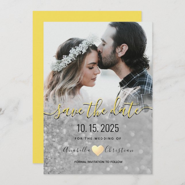 Save The Date Mariage photo moderne simple et élégant (Devant / Derrière)