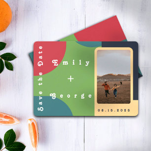 Save The Date Mariage photo moderne Super coloré rétro