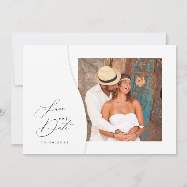 Save The Date Mariage photo moderne unique (Devant)