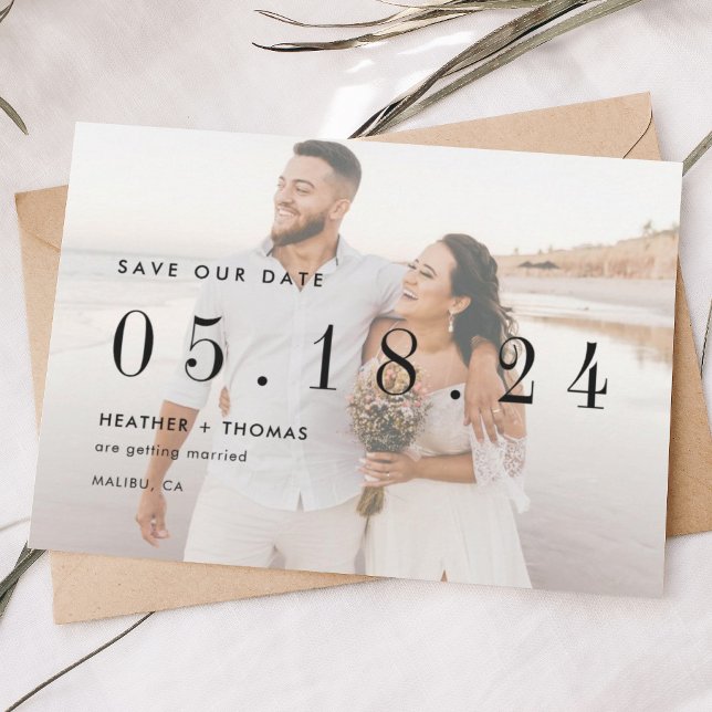 Save The Date Mariage photo moderne unique Sauvez notre date (Créateur téléchargé)