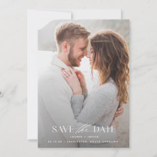 Save The Date Mariage photo noir et blanc moderne à fond