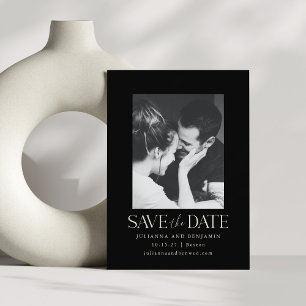 Save The Date Mariage photo noir minimaliste moderne élégant