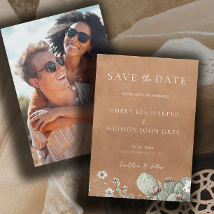 Save The Date Mariage Photo Occidental Cowboy Vintage Sud-Ouest