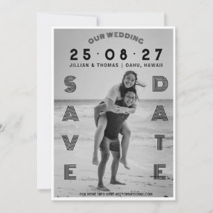 Save The Date Mariage photo personnalisé de la typographie