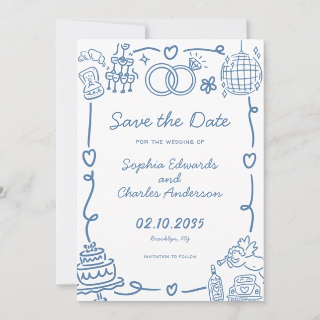 Save The Date Mariage photo photo avec photo à main lunaire (Devant)