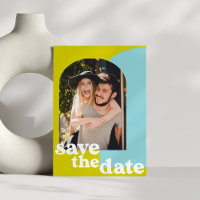 Mariage photo Retro Lime bleu géométrique Couple