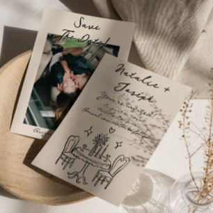 Save The Date Mariage photo rétro manuscrit tiré Quirky Bold