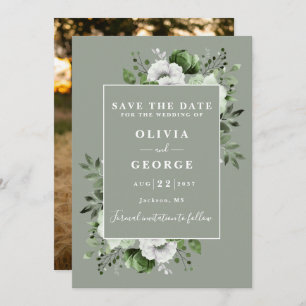 Save The Date Mariage photo Sage Green Rustic