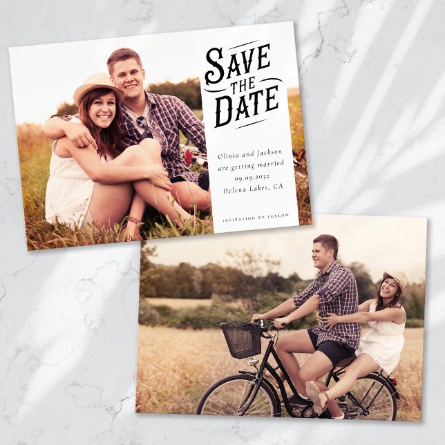 Save The Date Mariage photo simple de typographie (Créateur téléchargé)