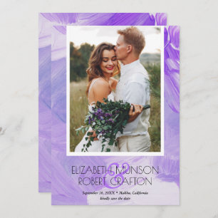 Save The Date Mariage Photo Simple Design Purple Enregistrer La