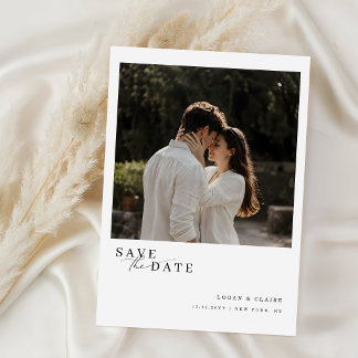Save The Date Mariage Photo Simple Écriture Classique